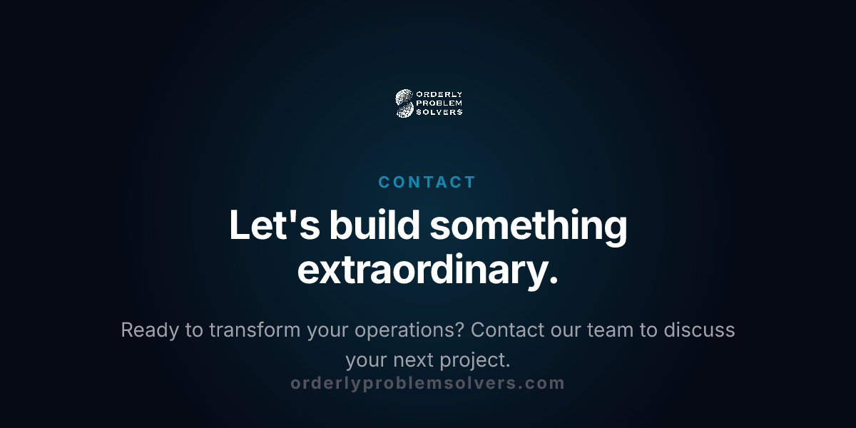 Contact OPS | Start a Project | Orderly Problem Solvers